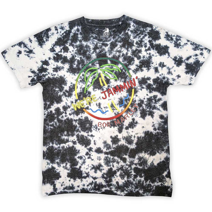 Bob Marley Neon Sign Dip-Dye On White Medium T-Shirt