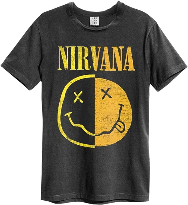 Nirvana Spiced Smiley Amplified Charcoal XL Unisex T-Shirt