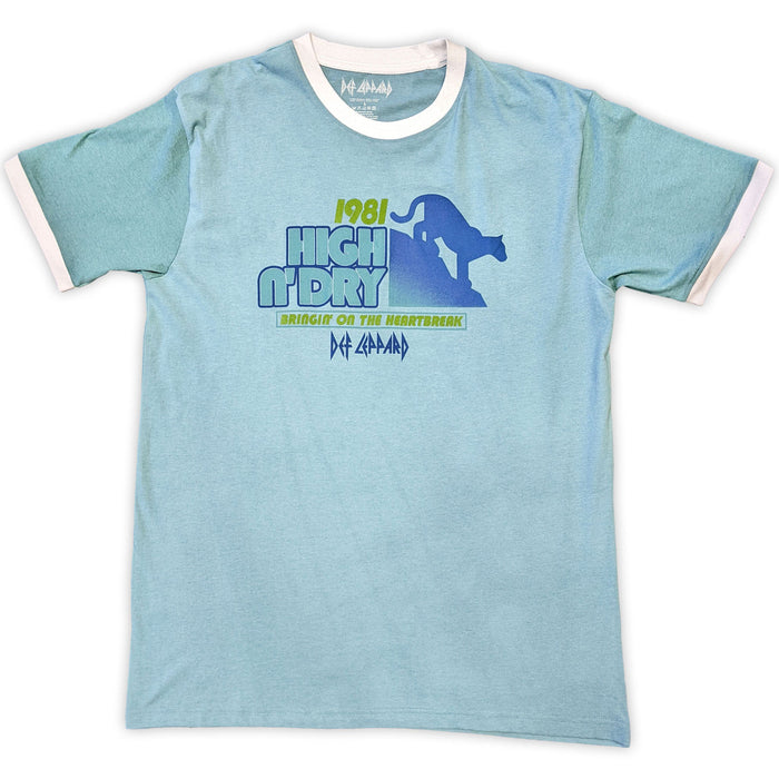 Def Leppard High N' Dry Green Medium T-Shirt