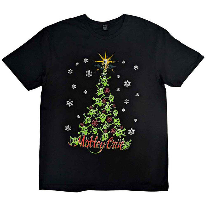 Motley Crue Christmas Crue Black Large T-Shirt
