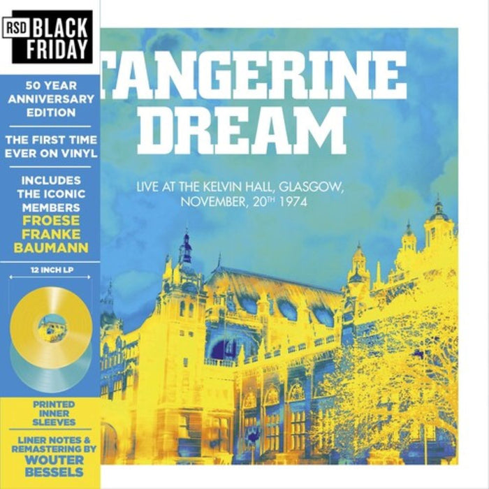 Tangerine Dream Live At Kelvin Hall, Glasgow Vinyl LP Blue & Yellow Colour Black Friday 2024