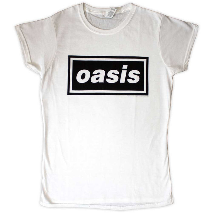 Oasis Decca Logo White Ladies Small T-Shirt