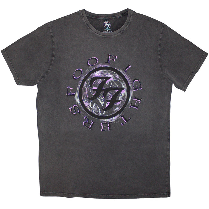 Foo Fighters Wheel Logo Shadow Stone Wash Charcoal Grey Medium T-Shirt