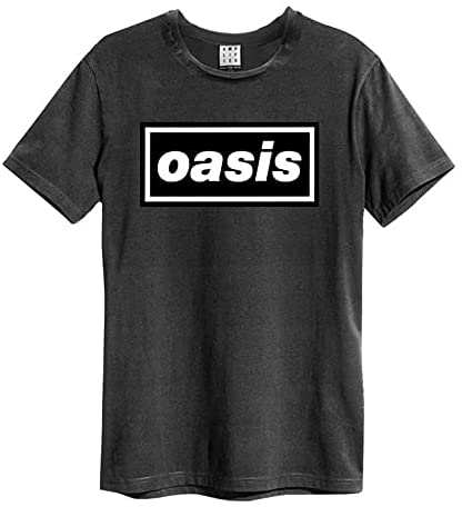 Oasis Black Logo Charcoal Grey Large T-Shirt