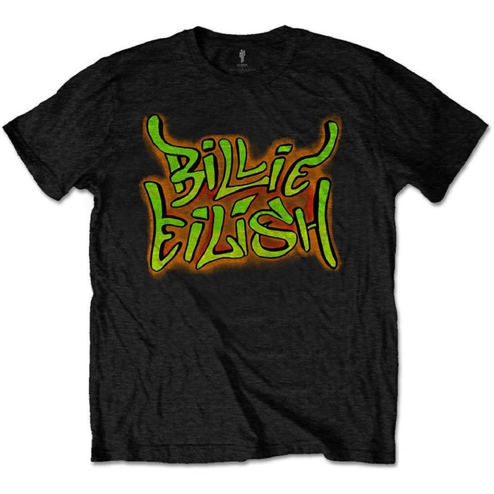 Billie Eilish Grafitti Logo Black Large Unisex T-Shirt