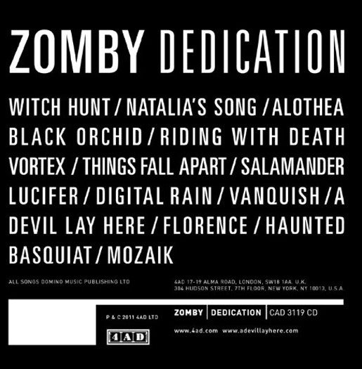 Zomby Dedication 2LP
