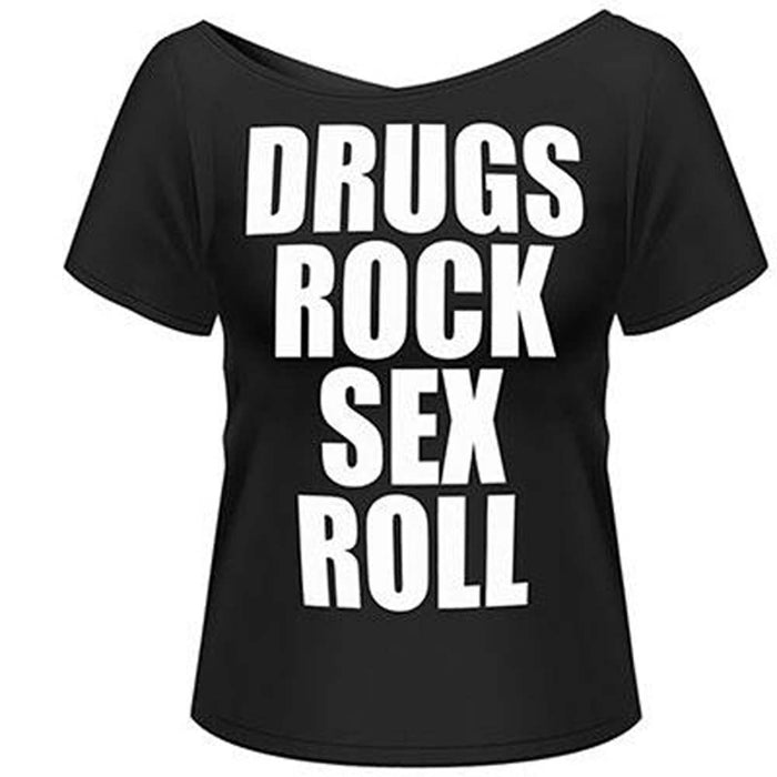 DRUGS & ROCK Ladies LONGLINE T SHIRT MEDIUM NEW OFFICIAL