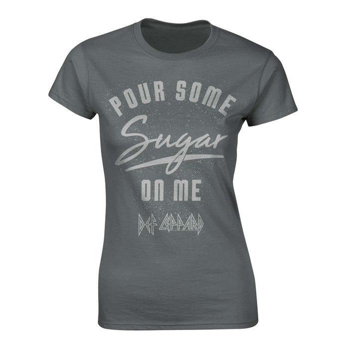 DEF LEPPARD Pour Some Sugar On Me WOMENS Grey LARGE T-Shirt NEW