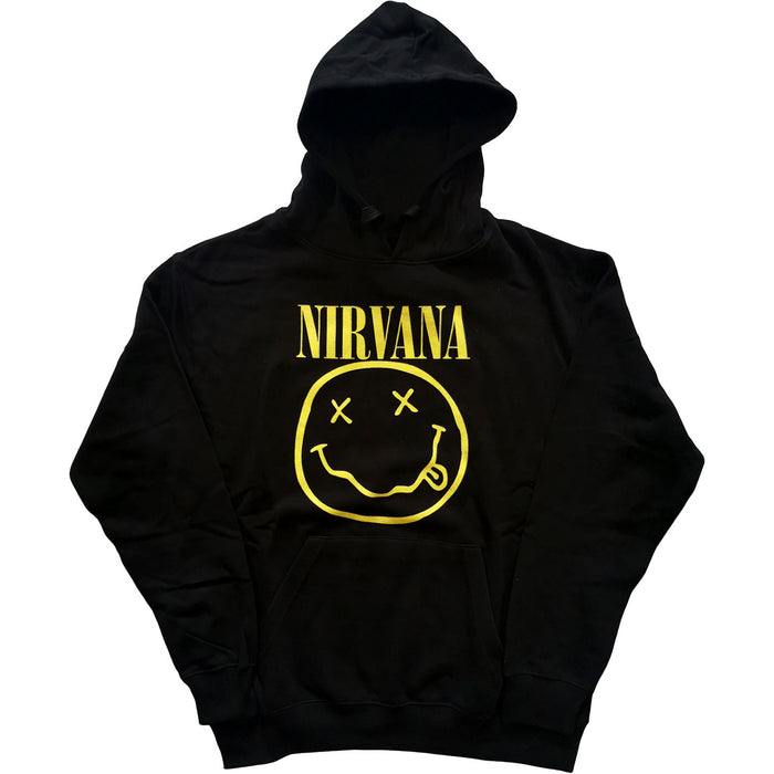 Nirvana Yellow Happy Face Black X-Large Hoodie