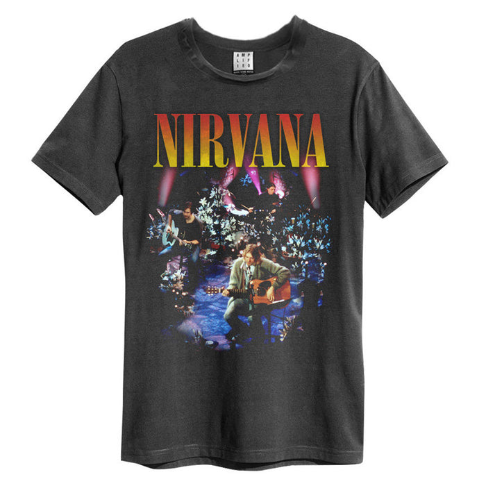 Nirvana Live In New York Amplified Charcoal Large Unisex T-Shirt