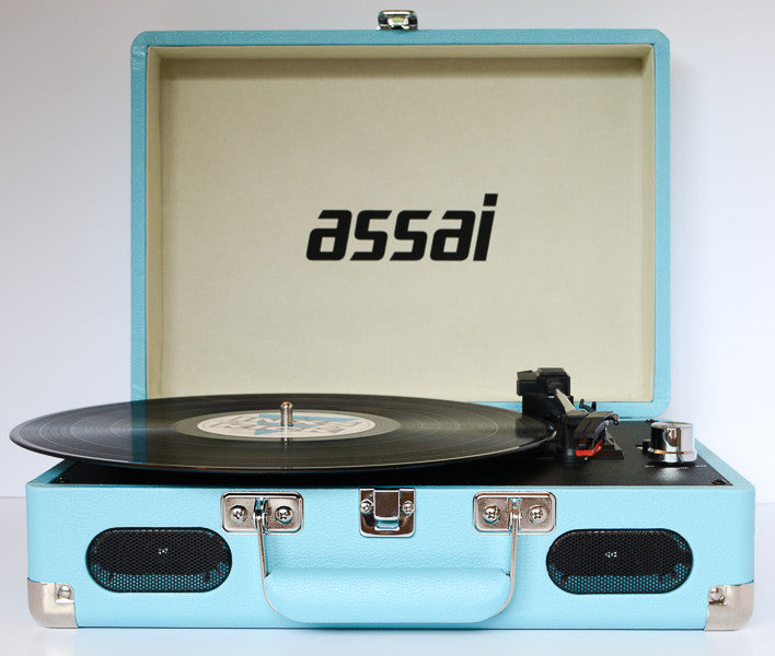 Assai Retro Sky Blue Vinyl Record Player Vinyl LP To Mp3 Converter Turntable