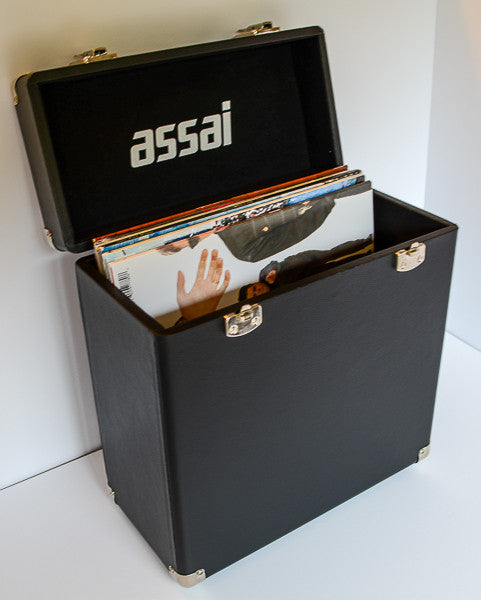 ASSAI VINYL LP RECORD BLACK STORAGE CARRY CASE BOX WITH HANDLE 25 / 40 12" LP
