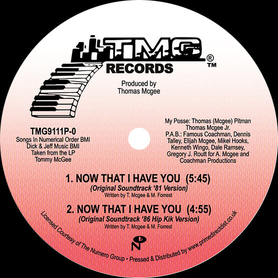Tommy McGee - Now That I Have You (Versions) 12" Vinyl Single Generic Sleeve RSD Sept 2020