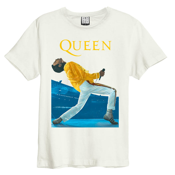 Queen Freddie Mercury Triangle Amplified White Large Unisex T-Shirt