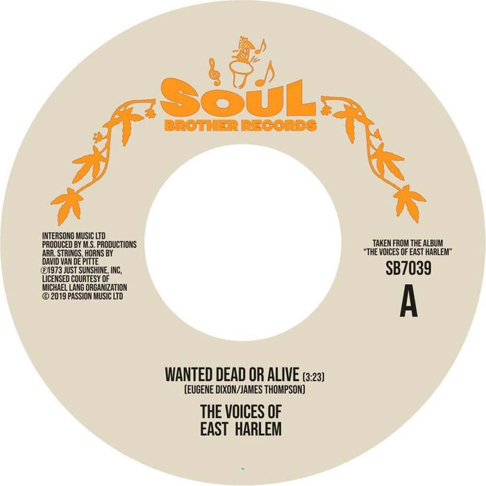 The Voices Of East Harlem - Wanted Dead... Vinyl 7" Single New 2019