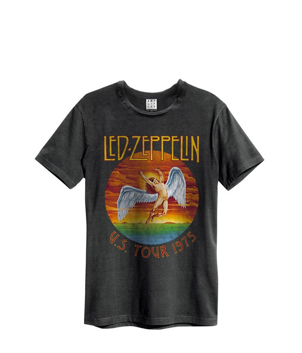 Led Zeppelin Tour 1975 Vintage Charcoal Amplified X-Large Unisex T-Shirt