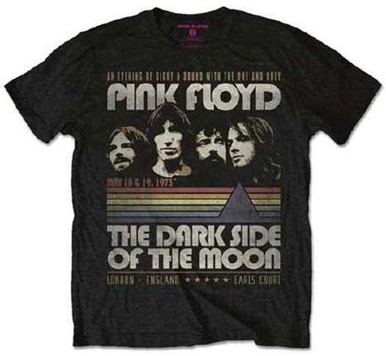 PINK FLOYD VINTAGE STRIPES MENS BLACK T-SHIRT LARGE NEW OFFICIAL