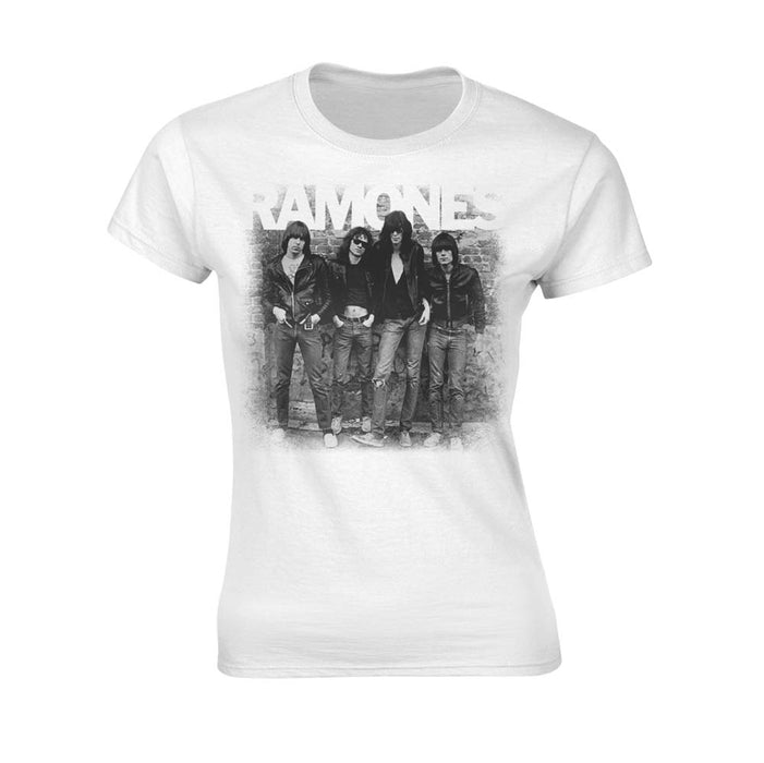 RAMONES First Album Faded WOMENS White LARGE T-Shirt NEW