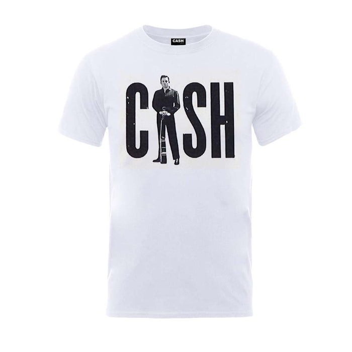 JOHNNY CASH Standing Cash MENS White LARGE T-Shirt NEW
