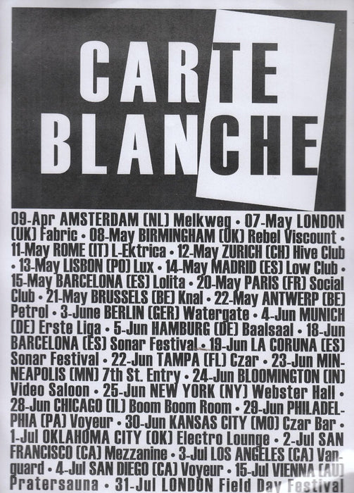 Carte Blanche Black Billionaires 12" Vinyl Single Electronic Music Brand New