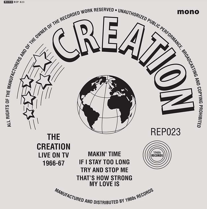The Creation Live On TV Vinyl 7" Single EP 2018