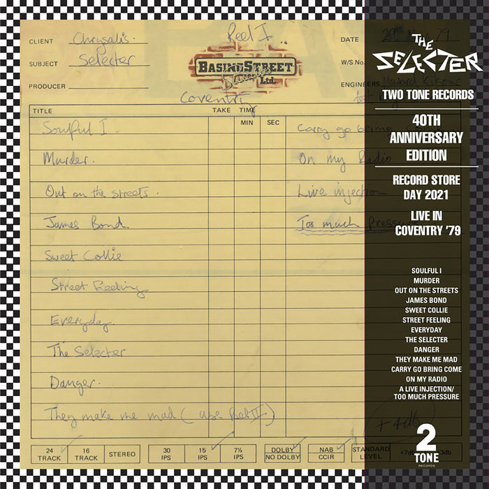 The Selecter Live In Coventry '79 Vinyl LP Clear Colour RSD 2021