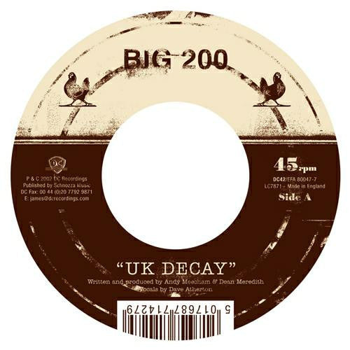 Big Two Hundred - UK Decoy Garage Punk Disco Music Single 7'' Vinyl Brand New