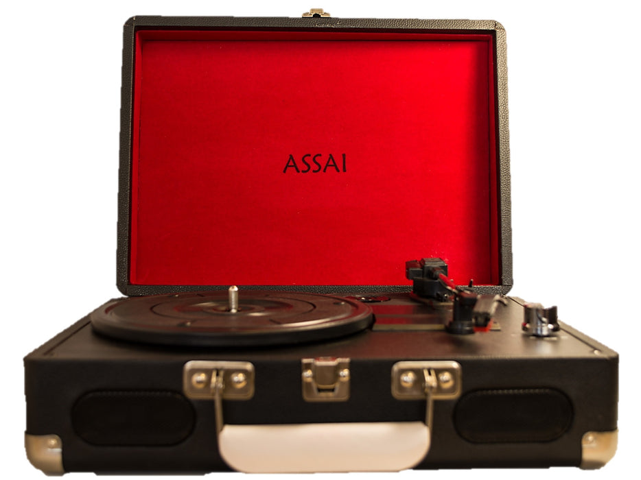 ASSAI RETRO STYLE BLACK SUITCASE RECORD PLAYER VINYL TURNTABLE BOXED & NEW