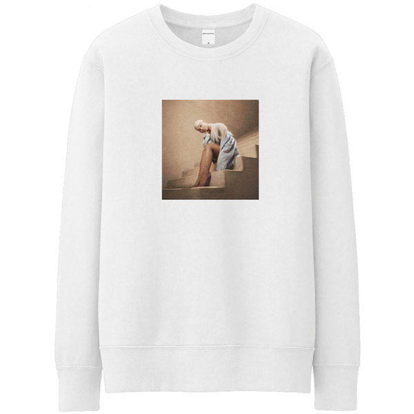 Ariana Grande Staircase White Medium Sweatshirt