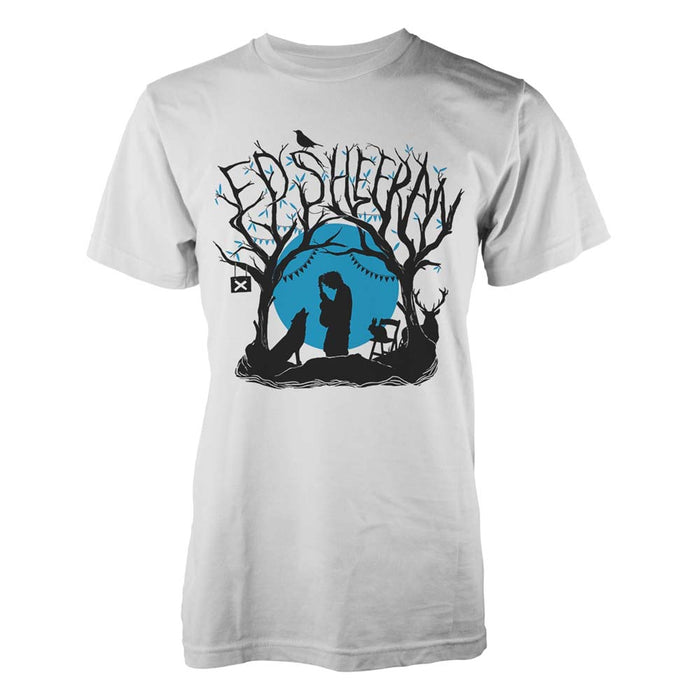 ED SHEERAN Woodland Gig MENS White Size MEDIUM T-SHIRT NEW Official