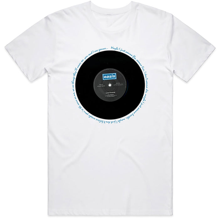 Oasis Live Forever White Large Unisex T-Shirt