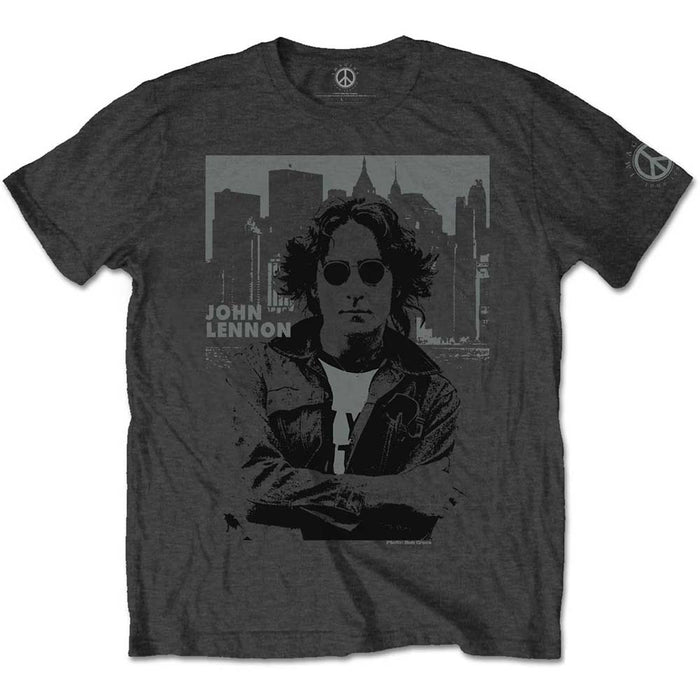 John Lennon Skyline Men Charcoal Grey Medium Unisex T-Shirt