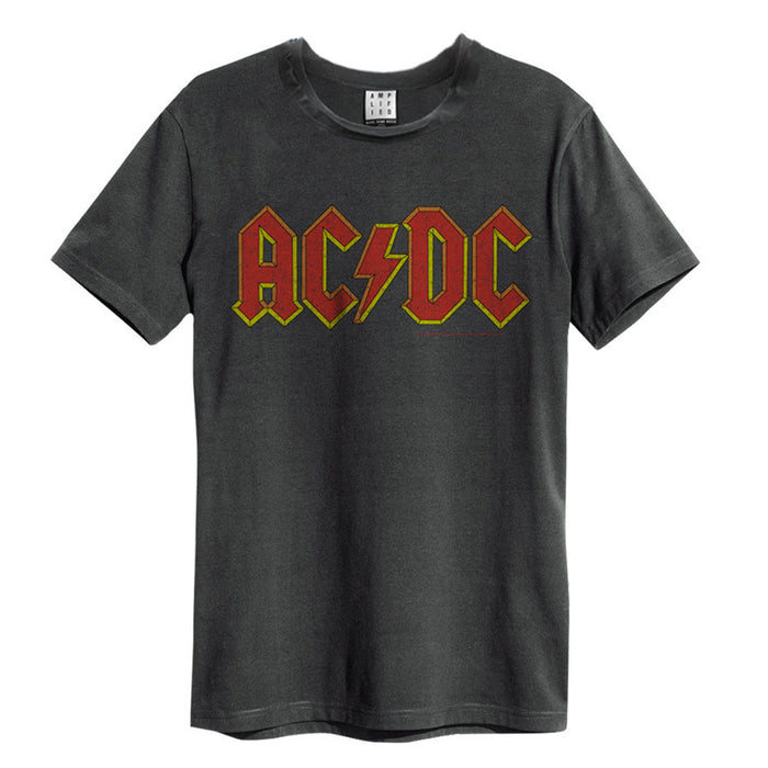 AC/DC Logo Amplified Vintage Charcoal Medium Unisex T-Shirt