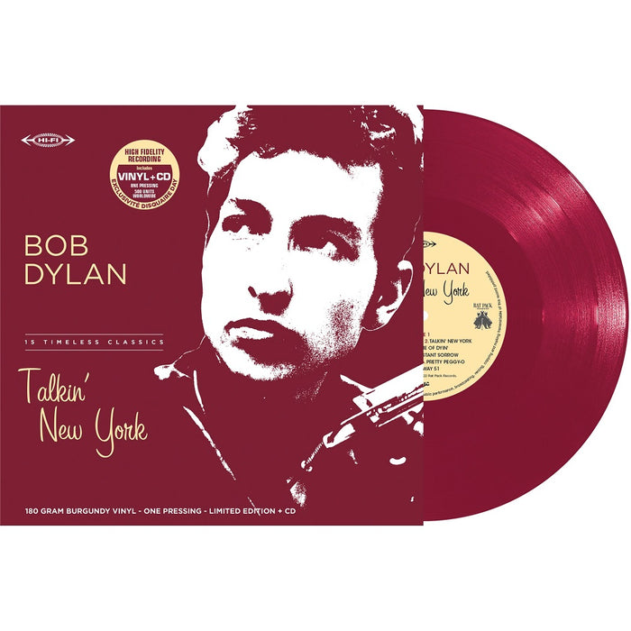Bob Dylan Talkin' New York Vinyl LP Burgandy Colour RSD 2022