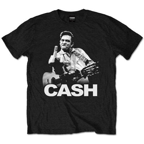 Johnny Cash Finger Black Small Unisex T-Shirt