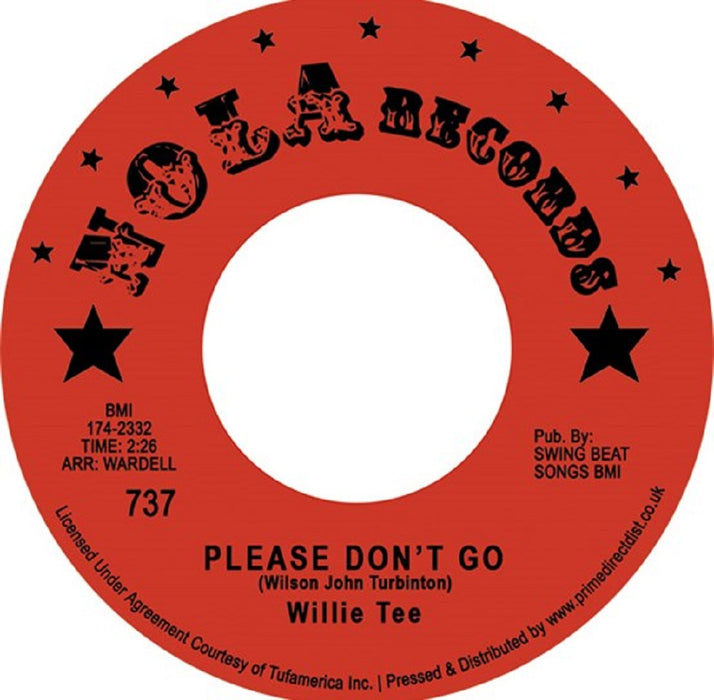 Willie Tee Please Don't Go / My Heart Remembers 7" Vinyl RSD 2023