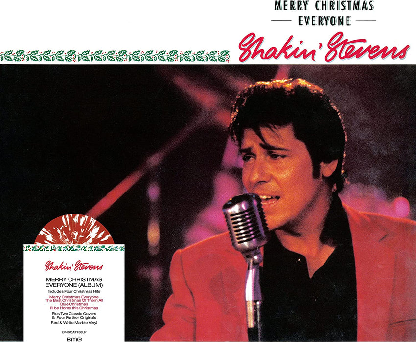 Shakin' Stevens Merry Christmas Everyone Vinyl LP Red & White Marble Colour 2022