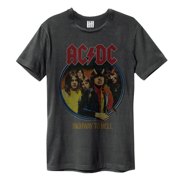 AC/DC Highway To Hell Amplified Vintage Charcoal Large Unisex T-Shirt