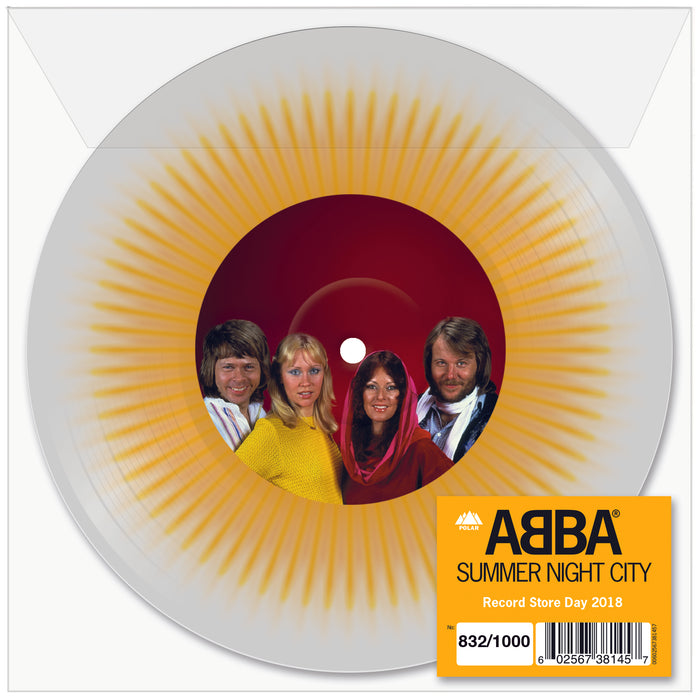 ABBA Summer Night City 7" Single Clear w/ Yellow Splatter VInyl RSD2018