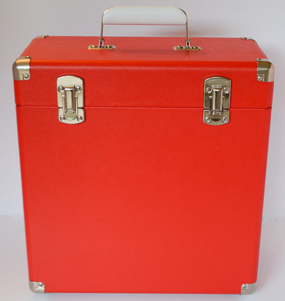 ASSAI Red Record Vinyl Player & Vinyl Carry Case Turntable Bundle