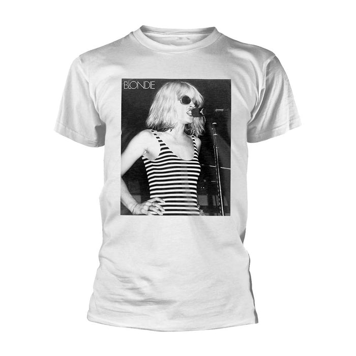Blondie Striped Singing T Shirt Mens White Medium New