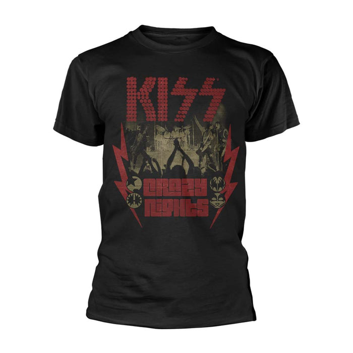 Kiss Crazy Nights Retro T Shirt Mens Black Large New