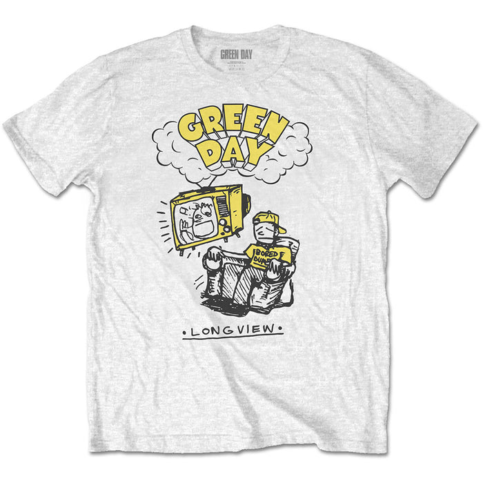 Green Day Longview Doodle White Small Unisex T-Shirt