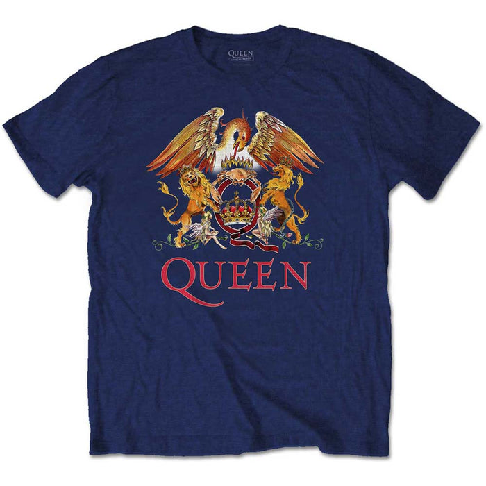 Queen Classic Crest Navy X-Large Unisex T-Shirt