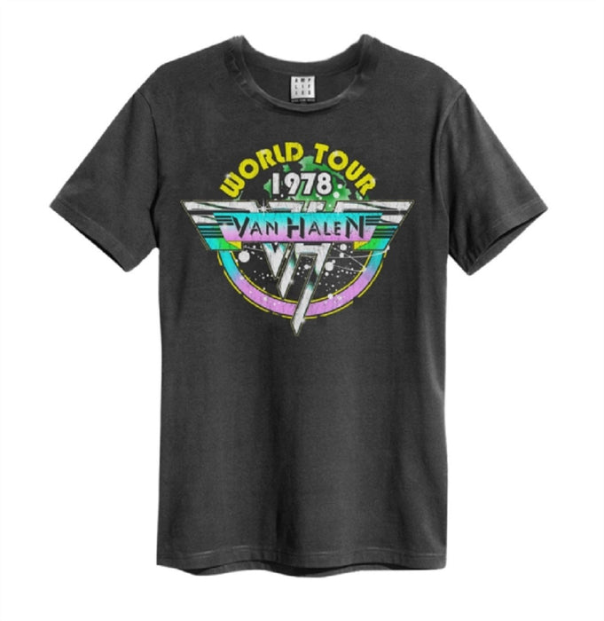Van Halen World Tour 78 Amplified Charcoal Large Unisex T-Shirt